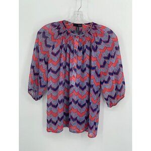 AQUA 3/4 Sleeve Sheer Blouse XS